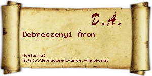 Debreczenyi Áron névjegykártya
